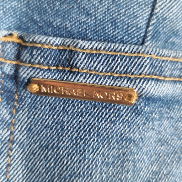 MICHAEL KORS Carmen Wide Leg Pintuck Jeans Super High Rise Medium Wash Size 6 - Picture 5 of 9